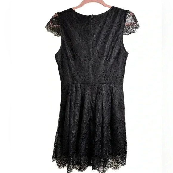 Dex Black Lace Dress, cap sleeves, lined, Small. Pretty, Whimsical, Goth, Prom - Picture 10 of 12